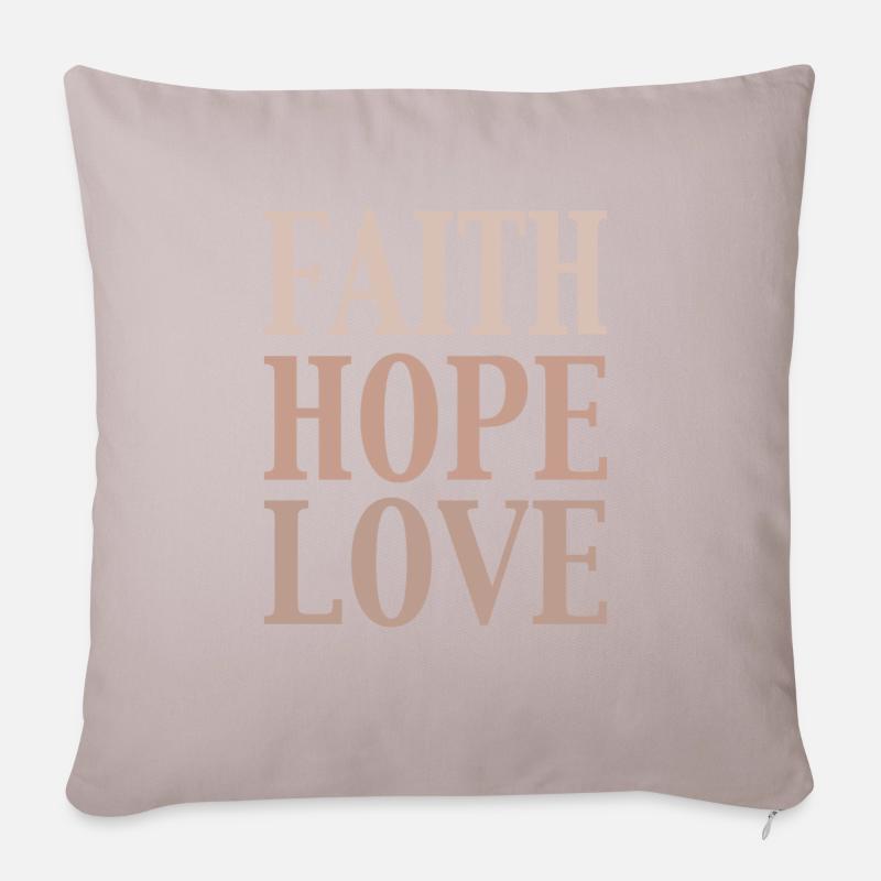 glaube liebe hoffnung - Sofakissen mit Füllung 45 x 45 cm - helles Taupe