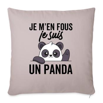 I don't care, I'm a panda - Sofa pillow with filling 45cm x 45cm - light taupe - Front