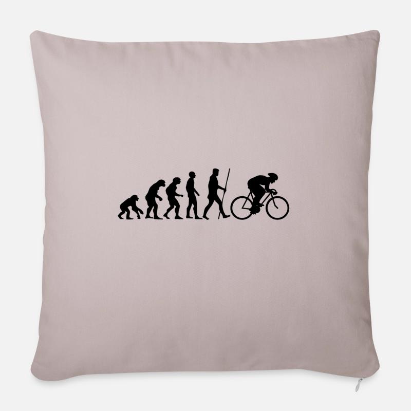 Evolution Rennrad als Geschenk - Sofakissen mit Füllung 45 x 45 cm - helles Taupe