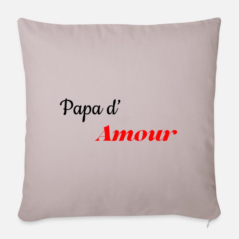 papa d amour - Coussin et housse de 45 x 45 cm - taupe clair