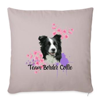 Team Border Collie - Sofa pillow with filling 45cm x 45cm - light taupe - Front