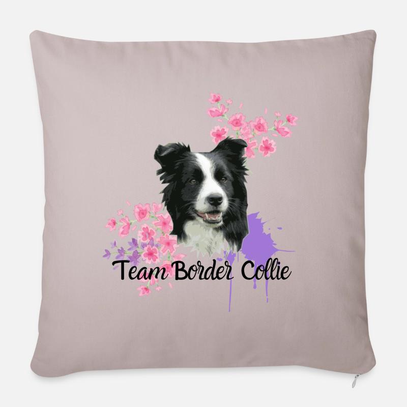 Équipe Border Collie - Coussin et housse de 45 x 45 cm - taupe clair