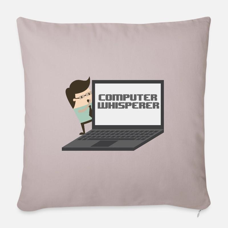 Computer Whisperer - Computer Geek et inséquent. - Coussin et housse de 45 x 45 cm - taupe clair