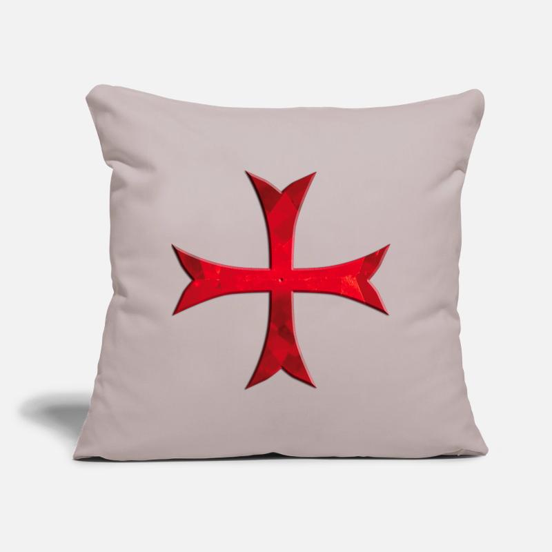 Croix de Templar simplement rouge Coussin et housse de 45 x 45 cm