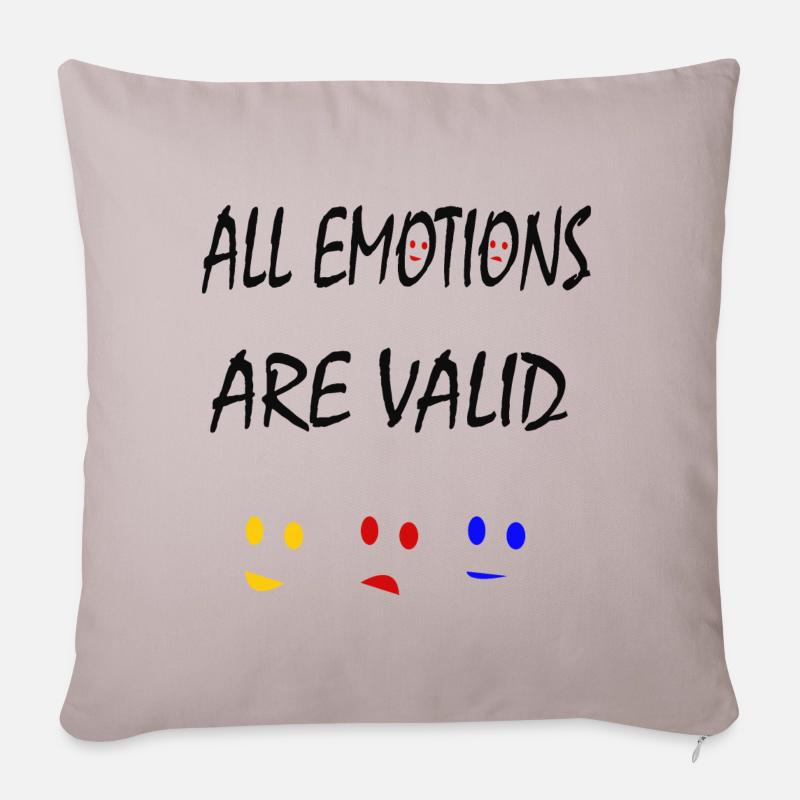 TOUTES les émotions sont valables - Coussin et housse de 45 x 45 cm - taupe clair