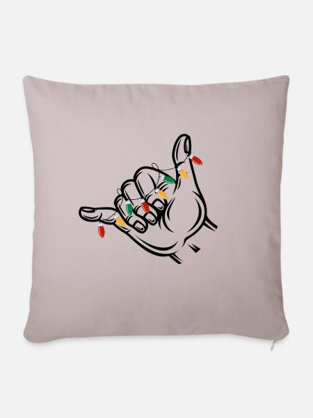 Surfen Weihnachten Surfer Gruß Geschenk - Sofakissen mit Füllung 45 x 45 cm - helles Taupe