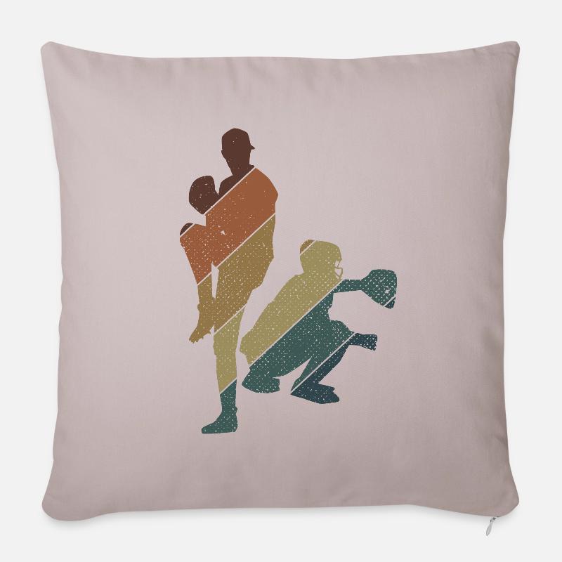 Baseball - Sofakissen mit Füllung 45 x 45 cm - helles Taupe