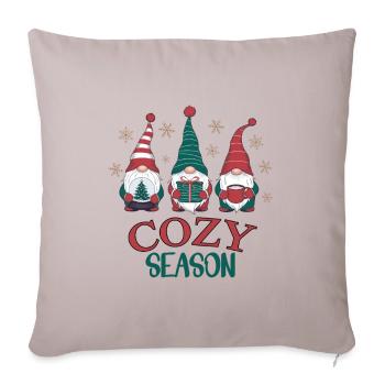 Cozy Season Cute Christmas Gnomes - Sofa pillow with filling 45cm x 45cm - light taupe - Front