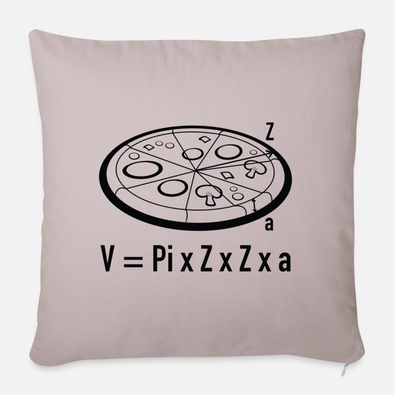 Pizza Math - Coussin et housse de 45 x 45 cm - taupe clair