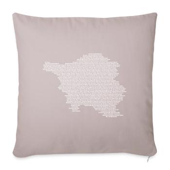 Alle Orte und Gemeinden im Saarland als Karte - Sofakissen mit Füllung 45 x 45 cm - helles Taupe - Vorne