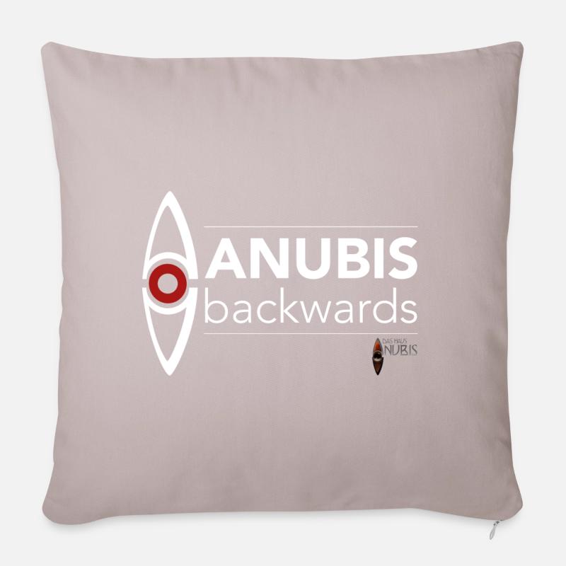 Maison D’Anubis Logo Inversé - Coussin et housse de 45 x 45 cm - taupe clair