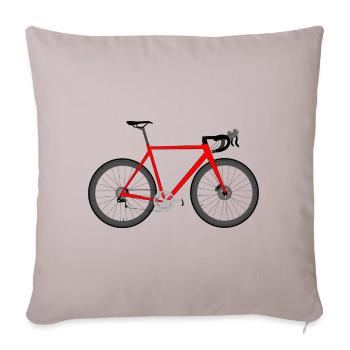 Samsi-Shirts Rennrad rot - Sofakissen mit Füllung 45 x 45 cm - helles Taupe - Vorne