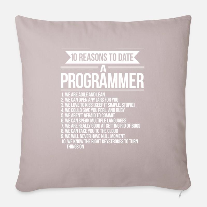 10 raisons de sortir avec un programmeur - Coussin et housse de 45 x 45 cm - taupe clair