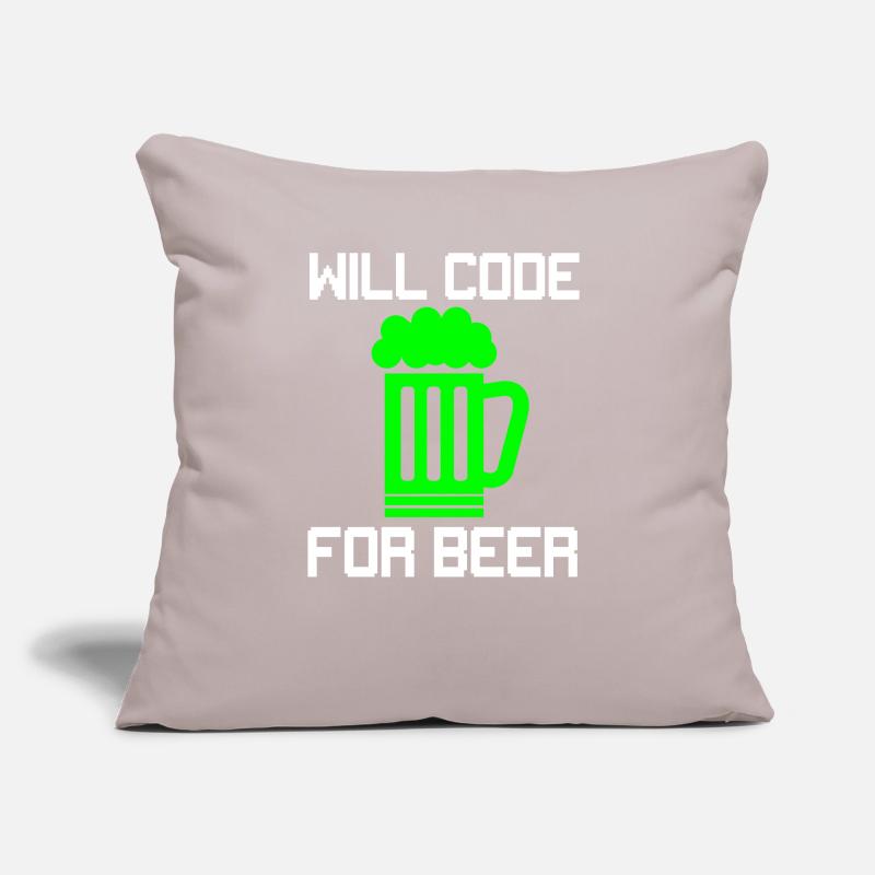 Will Code for Beer, Funny Programmer T-Shirt Sofa pillow with filling 45cm x 45cm