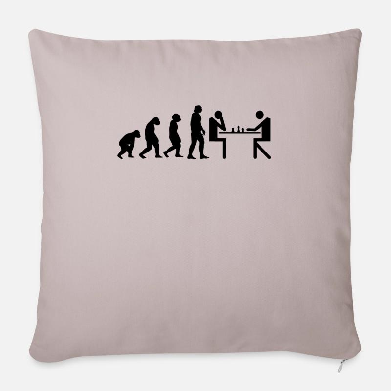Evolution chess checkerboard checkmate shirt - Sofa pillow with filling 45cm x 45cm - light taupe