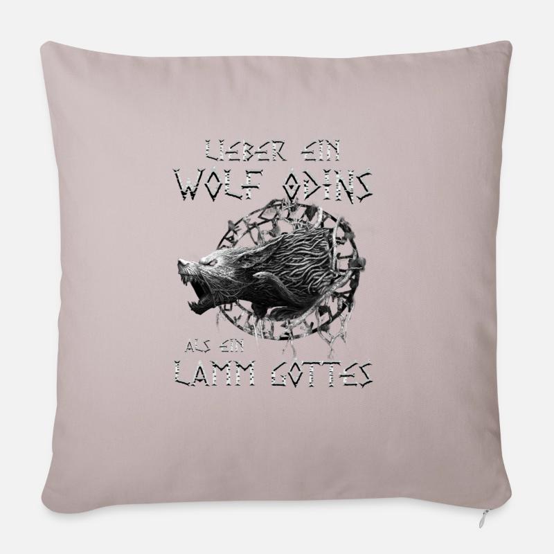 Wikinger Viking Valhalla Odin Thor Nordmann Wolf - Sofakissen mit Füllung 45 x 45 cm - helles Taupe