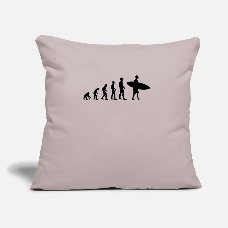 Surfer Evolution des Menschen Surfen Surfbrett Sofakissen mit Füllung 45 x 45 cm