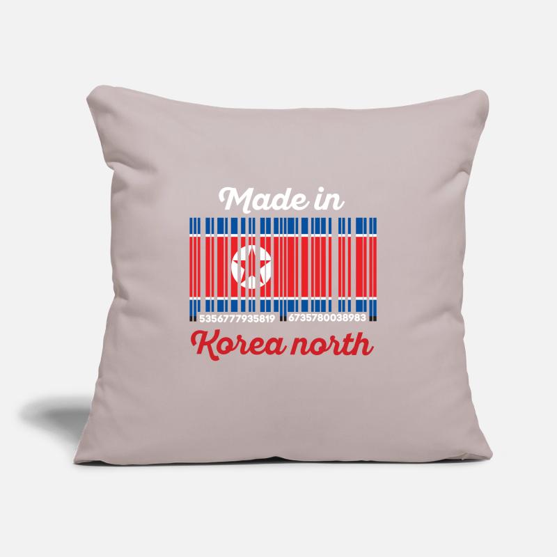 drapeau de code à barres corée nord Coussin et housse de 45 x 45 cm