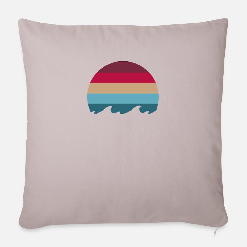 Vagues pastel - Coussin et housse de 45 x 45 cm - taupe clair