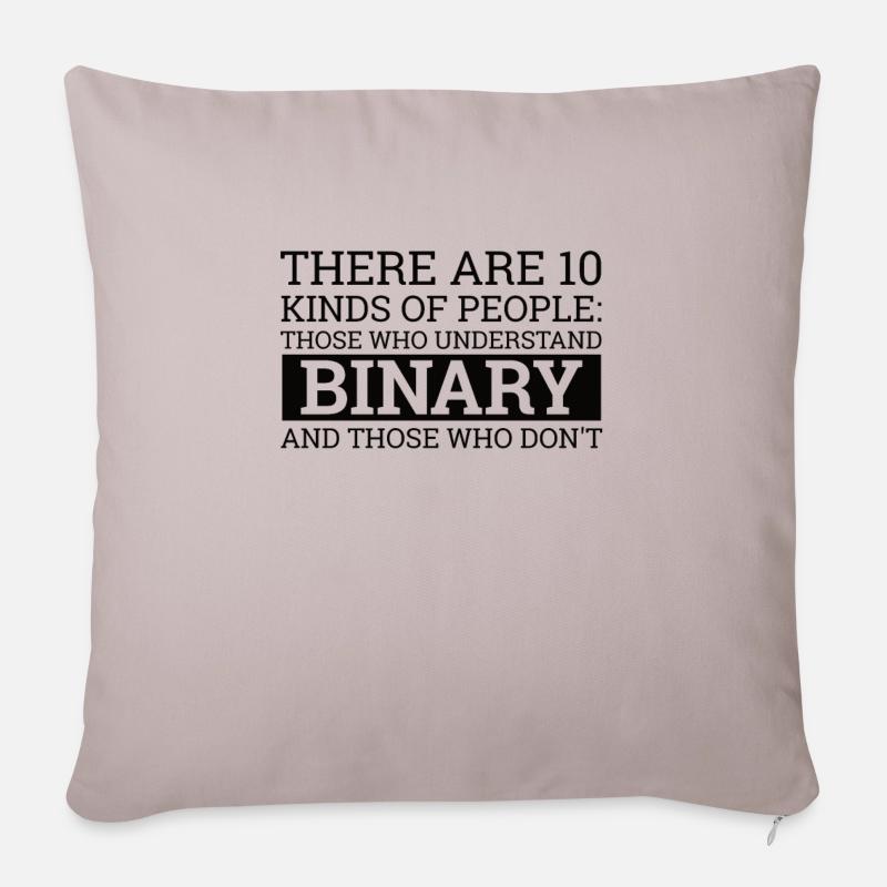 "There are 10 People" | Binary, IT - Sofakissen mit Füllung 45 x 45 cm - helles Taupe