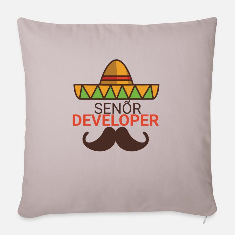"Senor Developer, Senior Developer" |Programmierer - Sofakissen mit Füllung 45 x 45 cm - helles Taupe