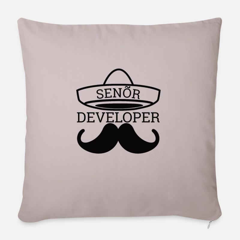 "Senor Developer, Senior Developer" |Programmierer - Sofakissen mit Füllung 45 x 45 cm - helles Taupe