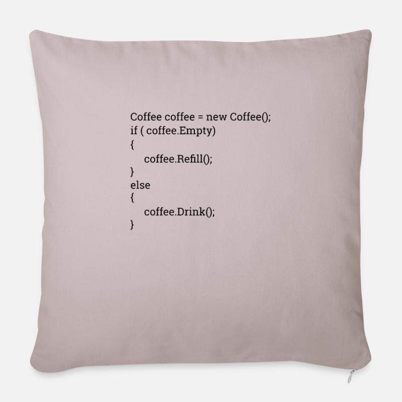 "Coffee and Code" | Programmierer, Programmer - Sofakissen mit Füllung 45 x 45 cm - helles Taupe