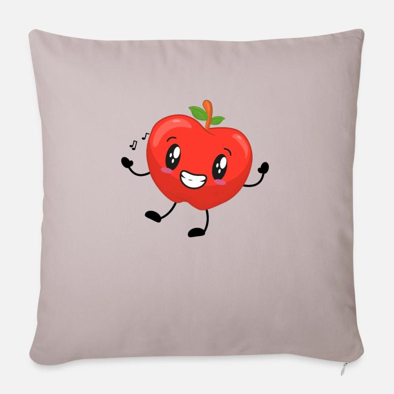 Apfel - Sofakissen mit Füllung 45 x 45 cm - helles Taupe