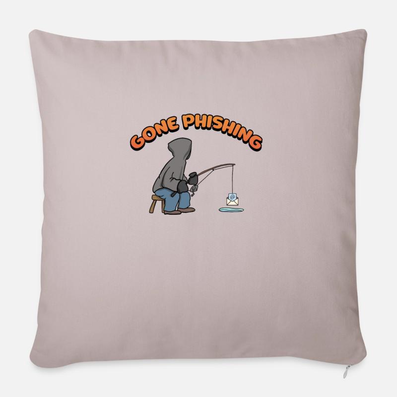 Gone Phishing Hacking Computer Hacker Gift - Sofakissen mit Füllung 45 x 45 cm - helles Taupe