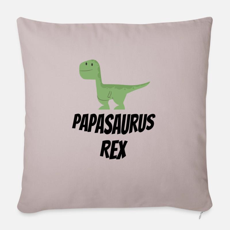 Papasaurus Rex - Sofakissen mit Füllung 45 x 45 cm - helles Taupe