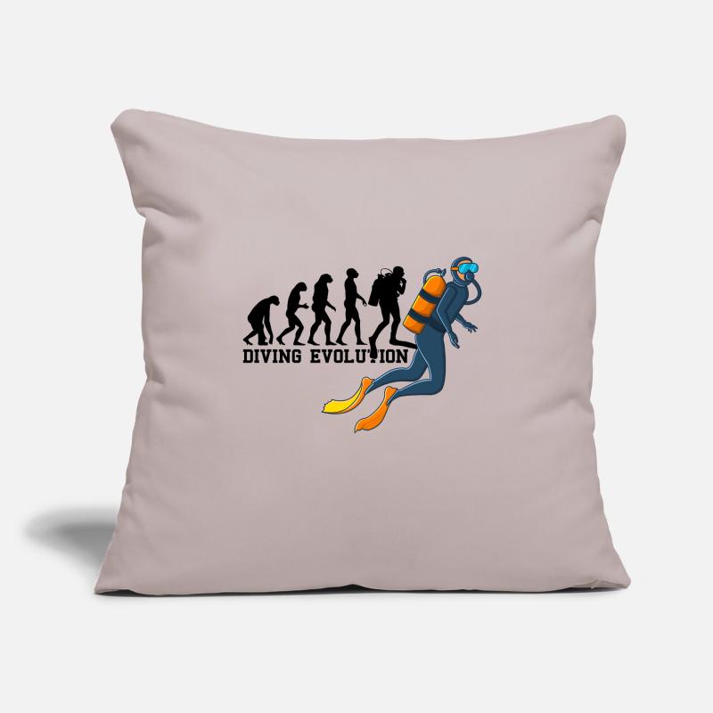 Plongée Évolution Plongée Plongeur Instructeur de plongée Coussin et housse de 45 x 45 cm