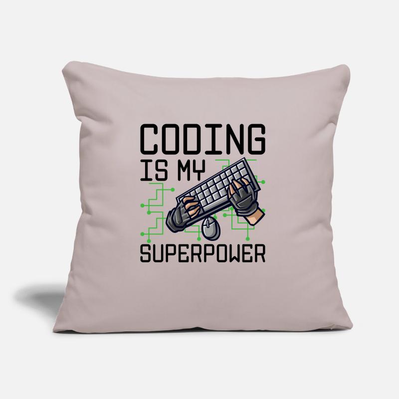 Coding Is My Superpower Programming Coder Computer Sofakissen mit Füllung 45 x 45 cm