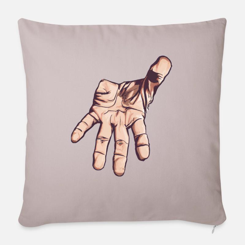 ausgestreckte Hand / reaching hand, vector art - Sofakissen mit Füllung 45 x 45 cm - helles Taupe