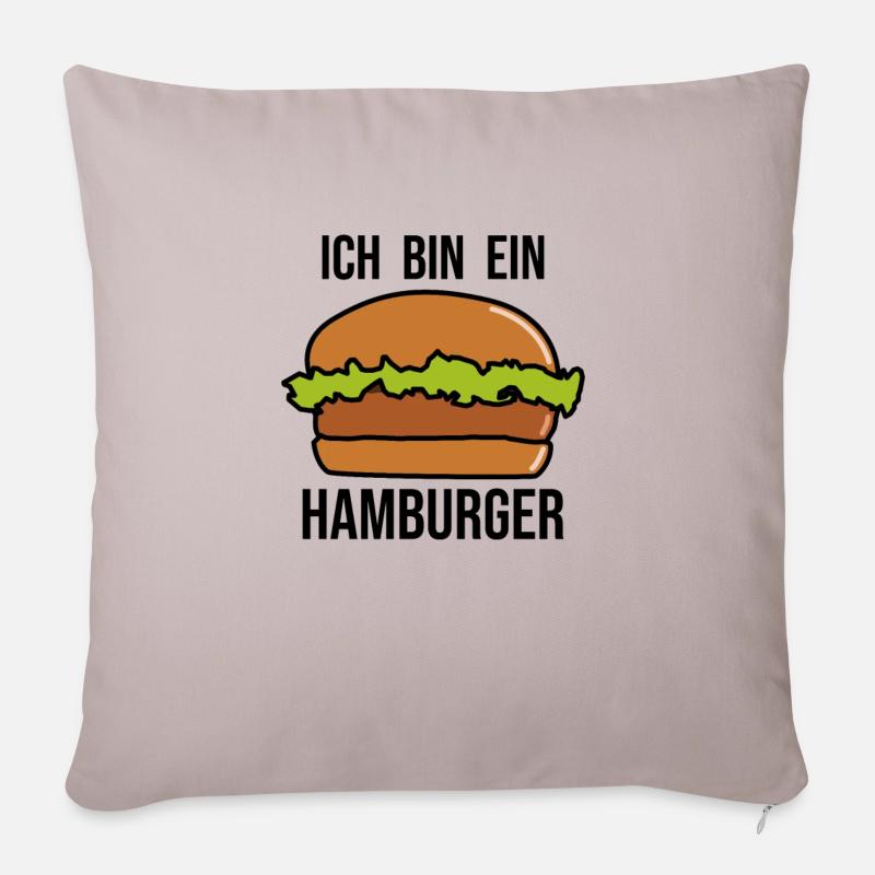 Ich bin ein Hamburger - Hamburger Burger - Sofakissen mit Füllung 45 x 45 cm - helles Taupe