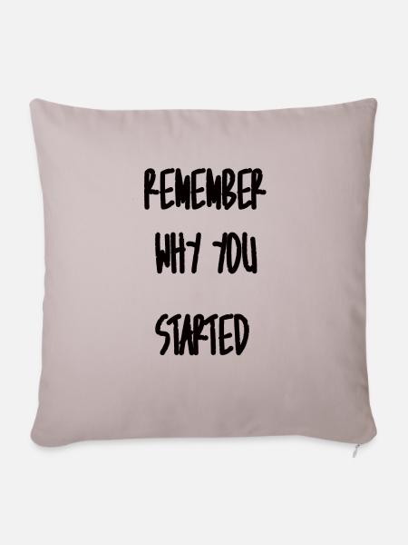 Remember why you started - Sofakissen mit Füllung 45 x 45 cm - helles Taupe