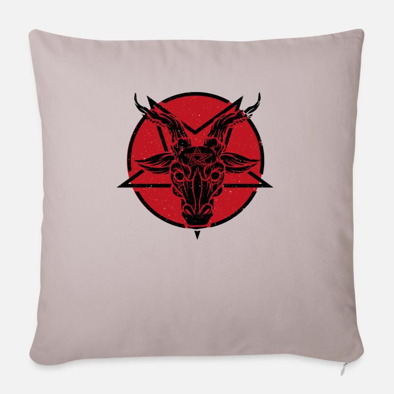 Baphomet Satanic Goat Satan Devil Okkulte - Sofakissen mit Füllung 45 x 45 cm - helles Taupe