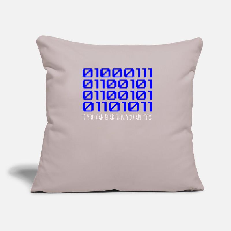 Funny Coder Binary Code Programmer Développeur Coussin et housse de 45 x 45 cm