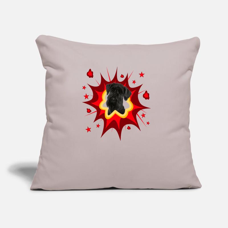 Conception de chien comique - Pow - Schnauzer géant Coussin et housse de 45 x 45 cm