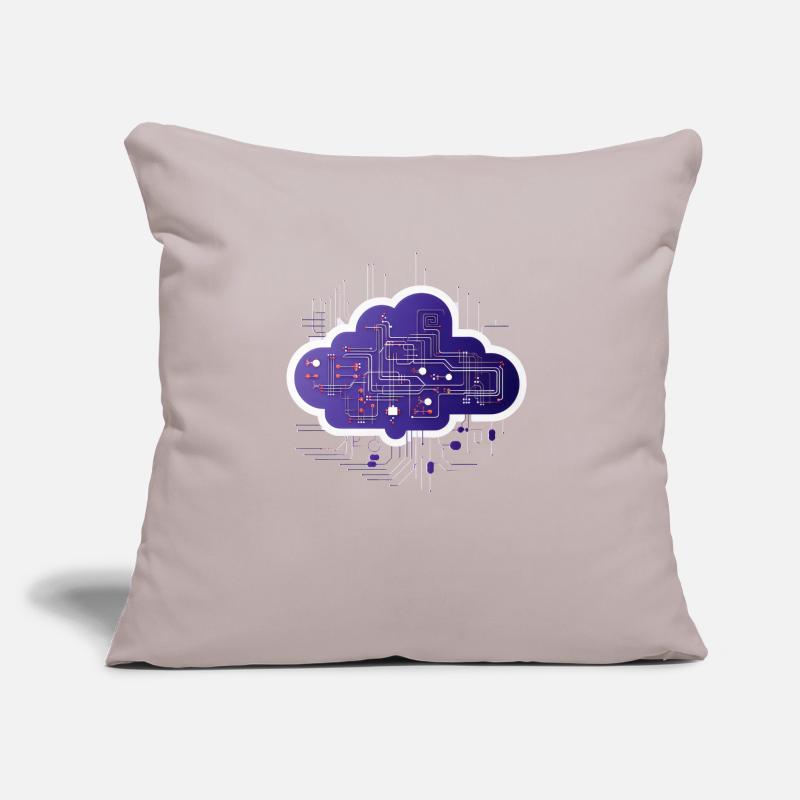 Cloud Computing Computer Electronics Circuit Coussin et housse de 45 x 45 cm