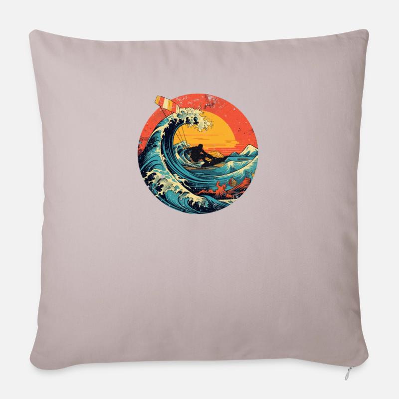 kitesurf kitesurf kitesurf planche de kite surf - Coussin et housse de 45 x 45 cm - taupe clair