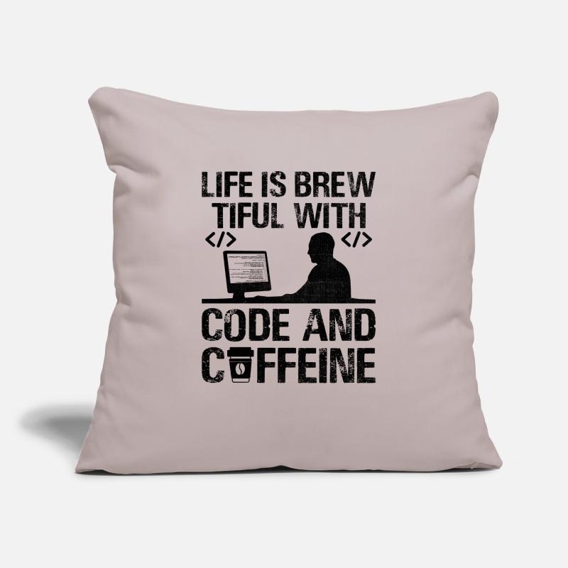 Café Codage Programmeur Codeur Développeur Nerd Coff Coussin et housse de 45 x 45 cm