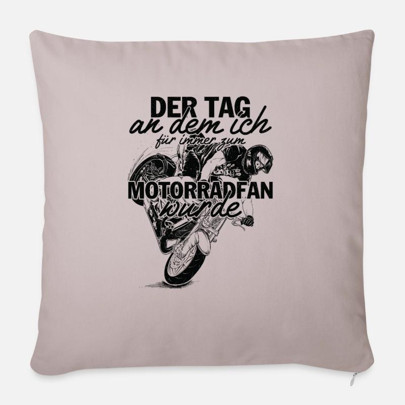 motorrad - Sofakissen mit Füllung 45 x 45 cm - helles Taupe