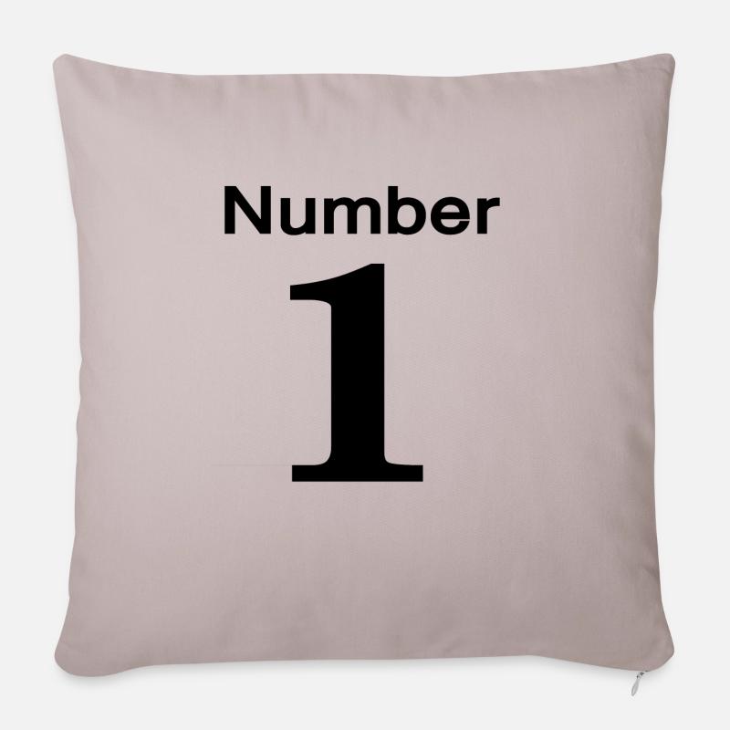 number 1 - Coussin et housse de 45 x 45 cm - taupe clair