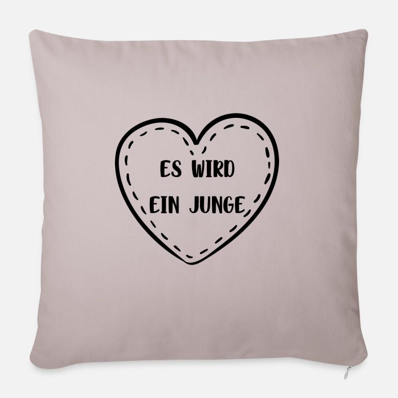 Es wird ein Junge! - Sofakissen mit Füllung 45 x 45 cm - helles Taupe