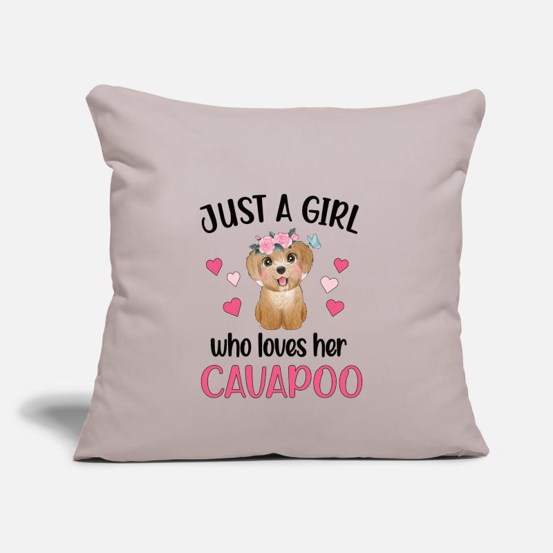 Cavapoo fille Cavoodle Dame de chien Cavapoo Mignon Coussin et housse de 45 x 45 cm