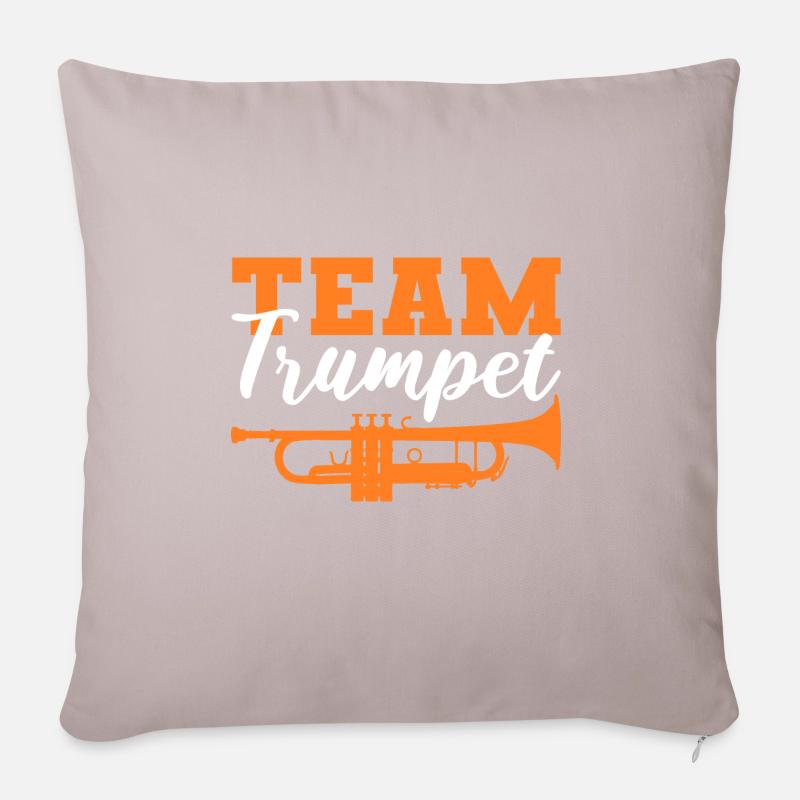 Cadeau de membre de l’Orchestre de trompette de l’équipe - Coussin et housse de 45 x 45 cm - taupe clair