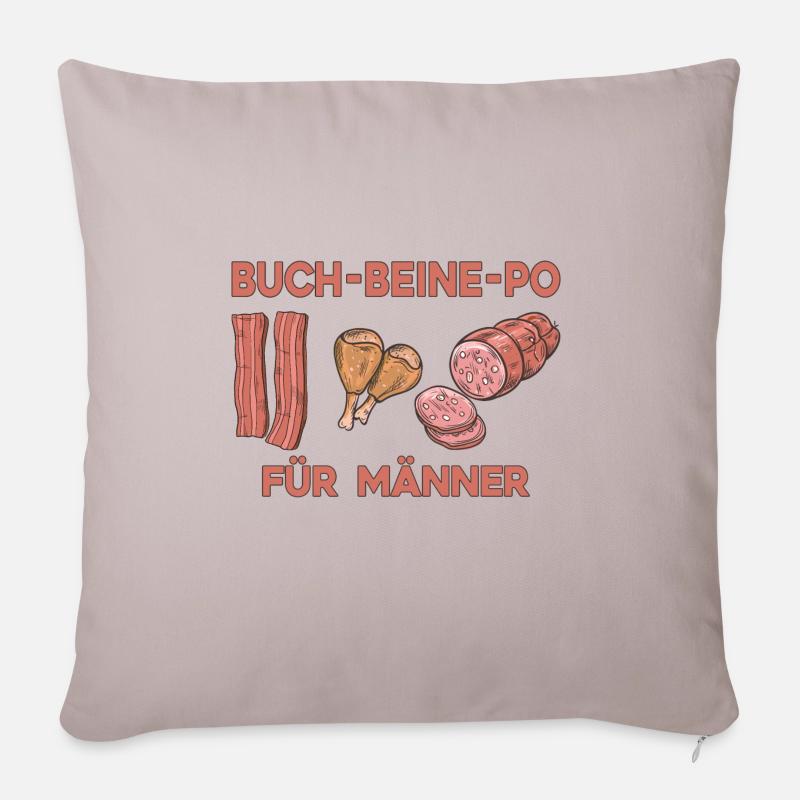 Fleisch Liebe Fleisch Schweinefleisch Hühnerfleisc - Sofakissen mit Füllung 45 x 45 cm - helles Taupe