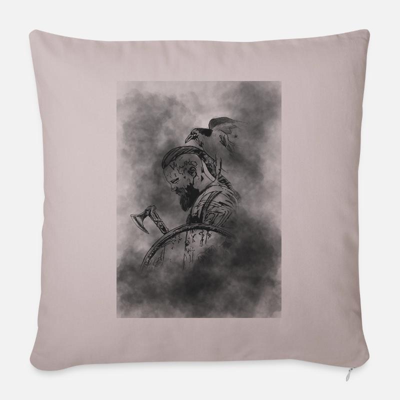 Ragnar Lothbrok - Coussin et housse de 45 x 45 cm - taupe clair
