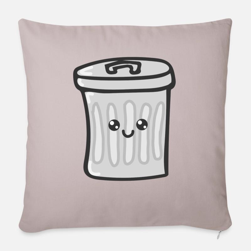 Mülleimer Lustig Geschenk - Sofakissen mit Füllung 45 x 45 cm - helles Taupe