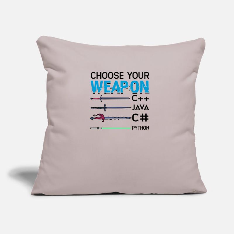 Choisissez votre arme C++ Java C# Phyton - Internet Coussin et housse de 45 x 45 cm